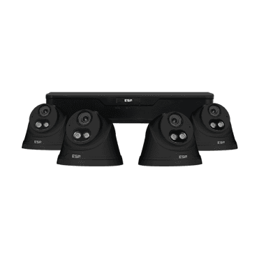 RC24KTB 4 Channel 1TB NVR with 4x 2MP 2.8mm IP PoE Dome Cameras in Black