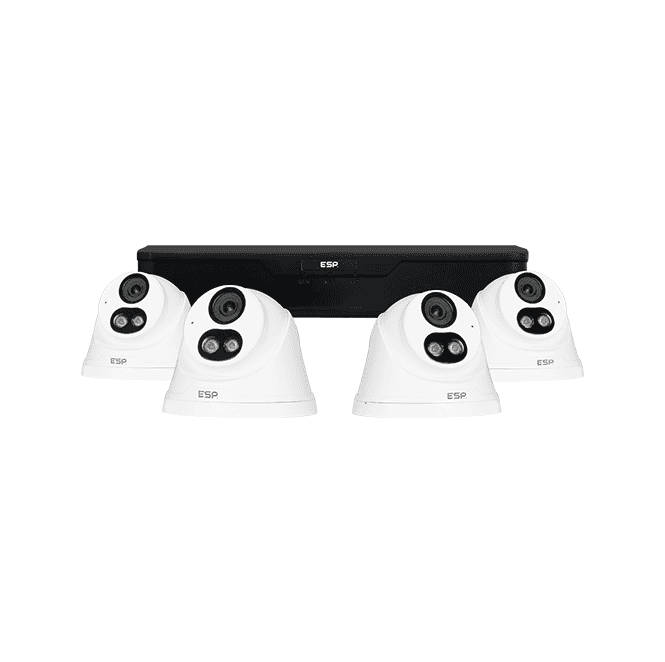 ESP RC24KTW 4 Channel 1TB NVR with 4x 2MP 2.8mm IP PoE Dome Cameras in White