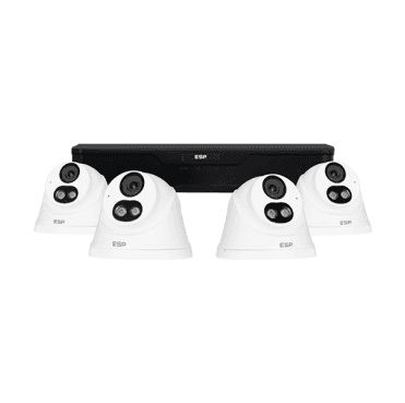 RC24KTW 4 Channel 1TB NVR with 4x 2MP 2.8mm IP PoE Dome Cameras in White