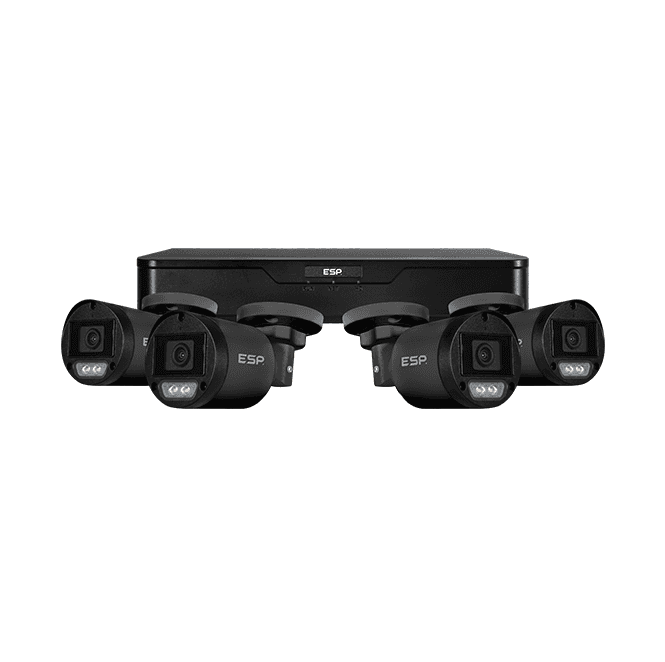 ESP RCKBB 4 Channel 1TB DVR with 4x 2MP 2.8mm HD Bullet Cameras in Black