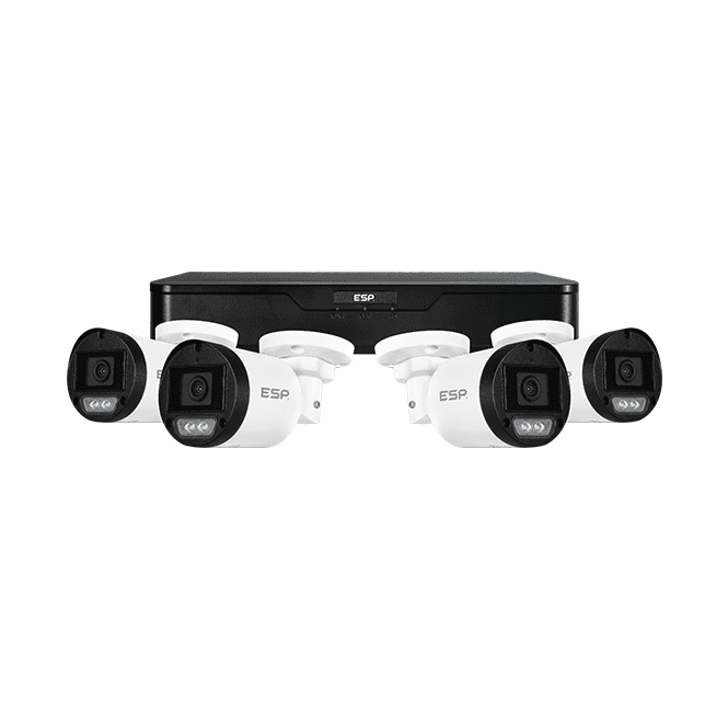 ESP RCKBW 4 Channel 1TB DVR with 4x 2MP 2.8mm HD Bullet Cameras in White