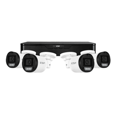 RCKBW 4 Channel 1TB DVR with 4x 2MP 2.8mm HD Bullet Cameras in White