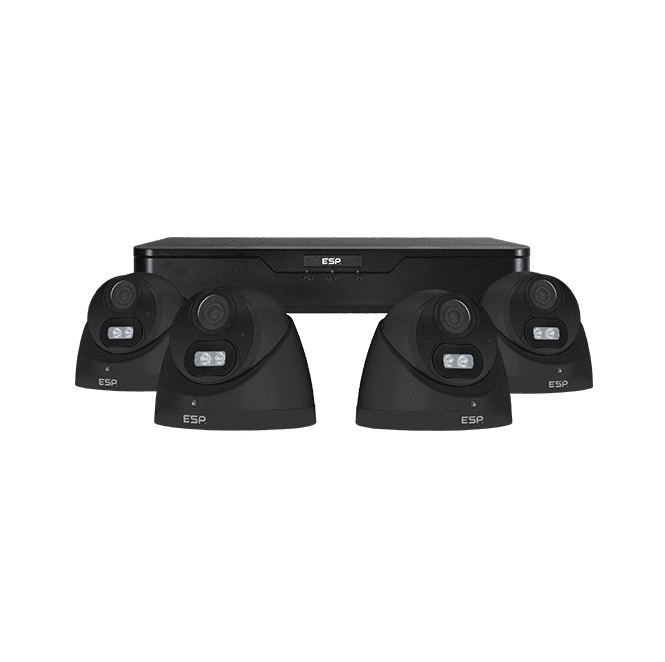 ESP RCKTB 4 Channel 1TB DVR with 4x 2MP 2.8mm HD Dome Cameras in Black