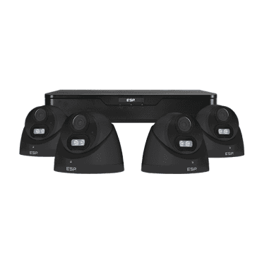 RCKTB 4 Channel 1TB DVR with 4x 2MP 2.8mm HD Dome Cameras in Black