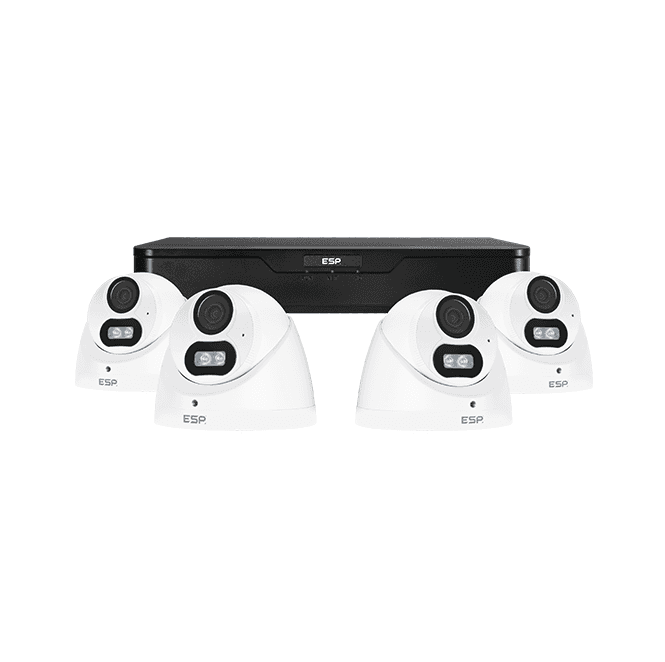 ESP RCKTW 4 Channel 1TB DVR with 4x 2MP 2.8mm HD Dome Cameras in White