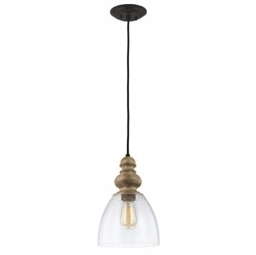 DL-MATRIMONIO-1P Matrimonio 1 Light Pendant in a Driftwood and Dark Weathered Zinc Finish