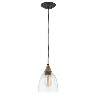 DL-MATRIMONIO1MP Matrimonio 1 Light Mini Pendant in a Driftwood and Dark Weathered Zinc Finish