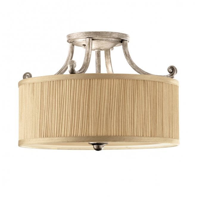 Feiss FE-ABBEY-SF Abbey 3 Light Semi-Flush Light in a Silver Sand Finish