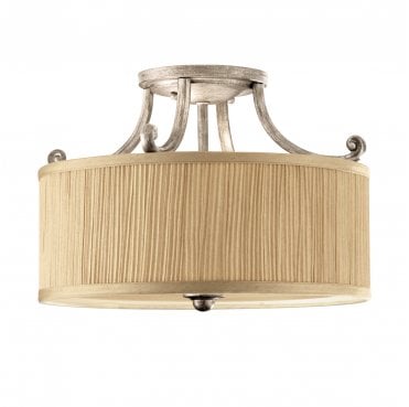 FE-ABBEY-SF Abbey 3 Light Semi-Flush Light in a Silver Sand Finish