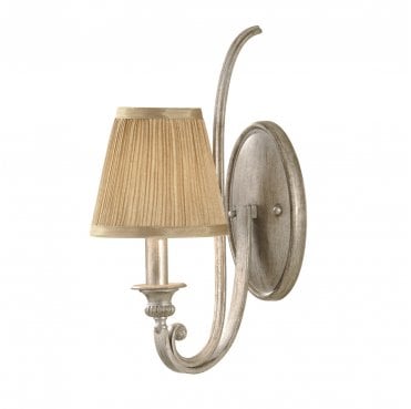 FE-ABBEY1 Abbey 1 Light Wall Light in a Silver Sand Finish
