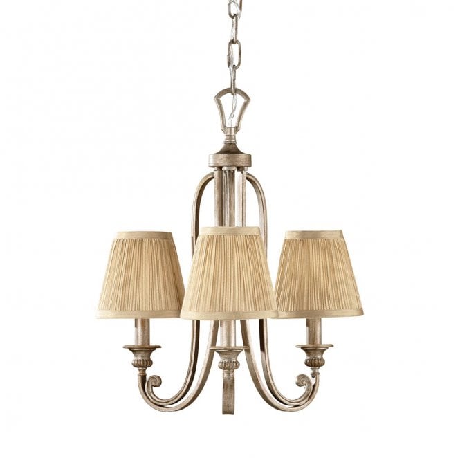 Feiss FE-ABBEY3 Abbey 3 Light Chandelier in a Silver Sand Finish