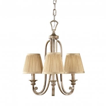 FE-ABBEY3 Abbey 3 Light Chandelier in a Silver Sand Finish