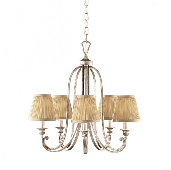 Feiss FE-ABBEY5 Abbey 5 Light Chandelier in a Silver Sand Finish