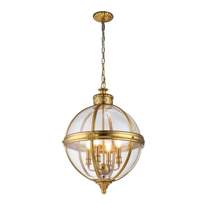 Feiss FE-ADAMS-4P-BB Adams 4 Light Pendant Chandelier in a Burnished Bronze Finish