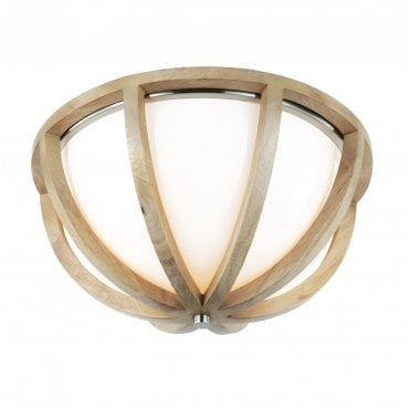 FE-ALLIER-F-LW Allier Flush Mount in a Light Wood and Brushed Steel Finish