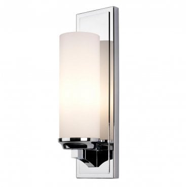 FE-AMALIA1-LBATH Amalia IP44 1 Light Large Wall Light in a Polished Chrome Finish