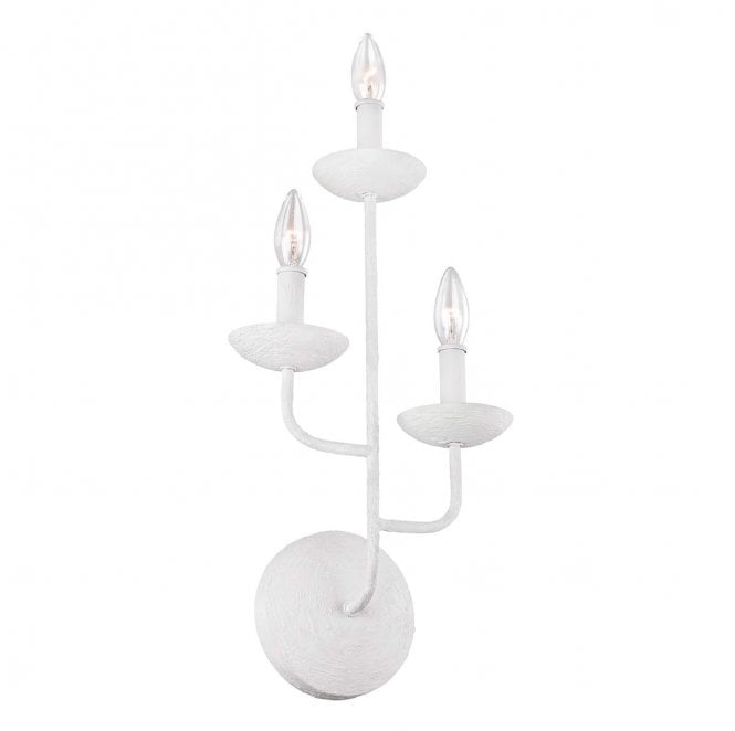 Feiss FE-ANNIE3-PSW Annie 3 Light Wall Light in a Textured Plaster White Finish