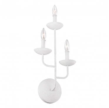 FE-ANNIE3-PSW Annie 3 Light Wall Light in a Textured Plaster White Finish