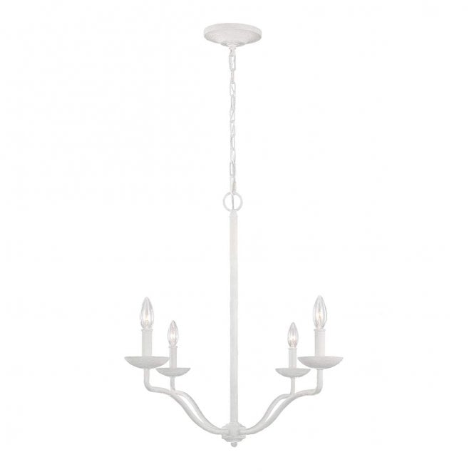 Feiss FE-ANNIE4-PSW Annie 4 Light Chandelier in a Textured Plaster White Finish