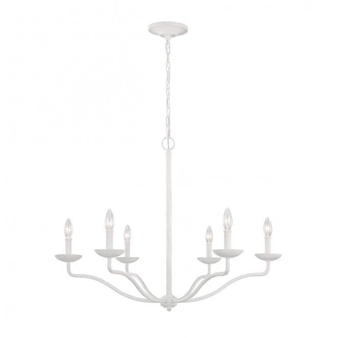 Feiss FE-ANNIE6-PSW Annie 6 Light Chandelier in a Textured Plaster White Finish
