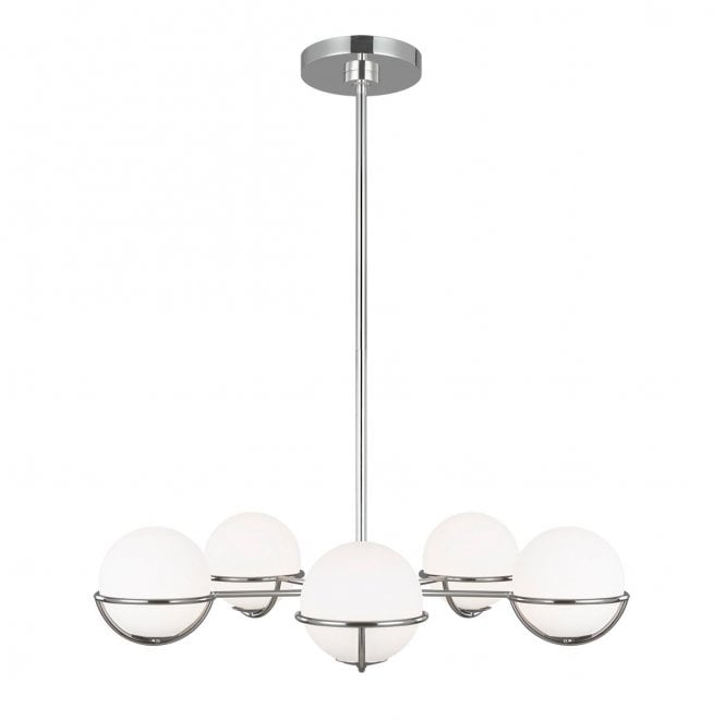 Feiss FE-APOLLO5-PN Apollo 5 Light Chandelier in a Polished Nickel Finish