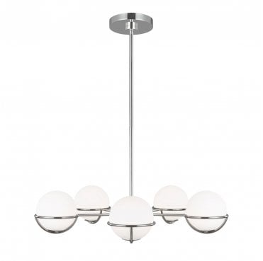 FE-APOLLO5-PN Apollo 5 Light Chandelier in a Polished Nickel Finish