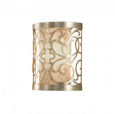 FE-ARABESQUE1 Arabesque 1 Light Wall Light in a Silver Leaf Patina Finish
