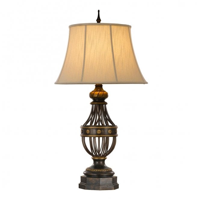 Feiss FE-AUGUSTINE-TL Augustine 1 Light Table Lamp in an Antique Brown Finish