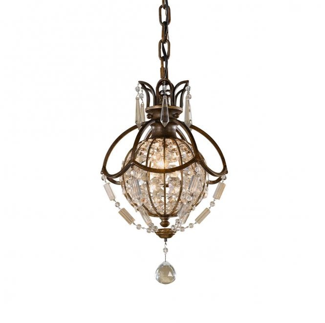 Feiss FE-BELLINI-P Bellini 1 Light Pendant Light in an Oxidized and British Bronze Finish