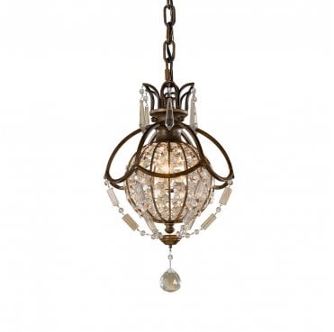 FE-BELLINI-P Bellini 1 Light Pendant Light in an Oxidized and British Bronze Finish