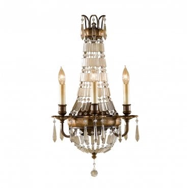 FE-BELLINI-W3 Bellini 3 Light Wall Light in an Oxidized and British Bronze Finish