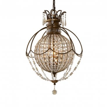 FE-BELLINI3 Bellini 3 Light Chandelier in an Oxidized and British Bronze Finish