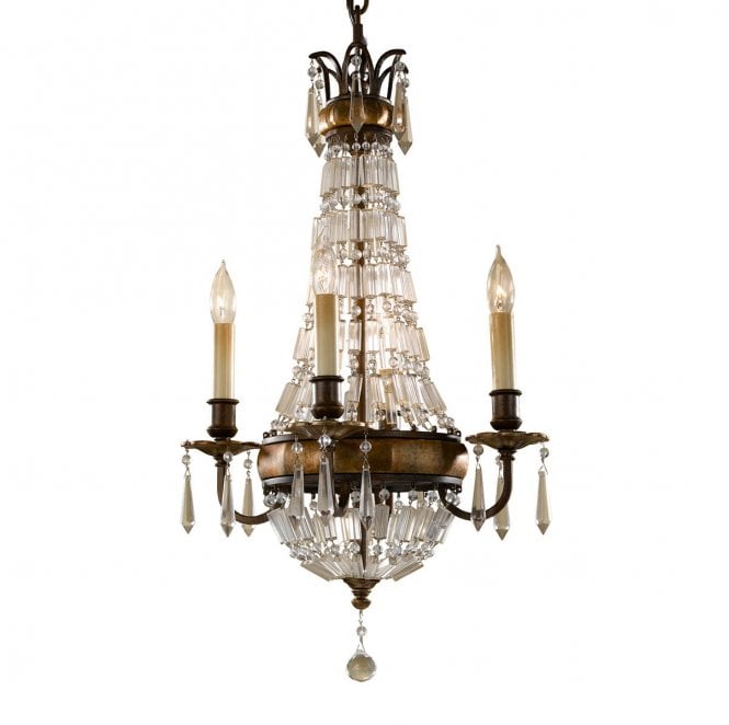 Feiss FE-BELLINI4 Bellini 4 Light Chandelier in an Oxidized and British Bronze Finish