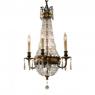 FE-BELLINI4 Bellini 4 Light Chandelier in an Oxidized and British Bronze Finish