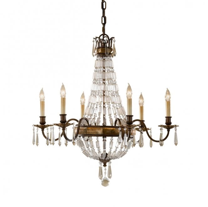 Feiss FE-BELLINI6 Bellini 6 Light Chandelier in an Oxidized and British Bronze Finish