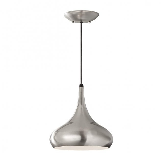 Feiss FE-BESO-P-M-BS Beso 1 Light Medium Pendant in a Brushed Steel Finish