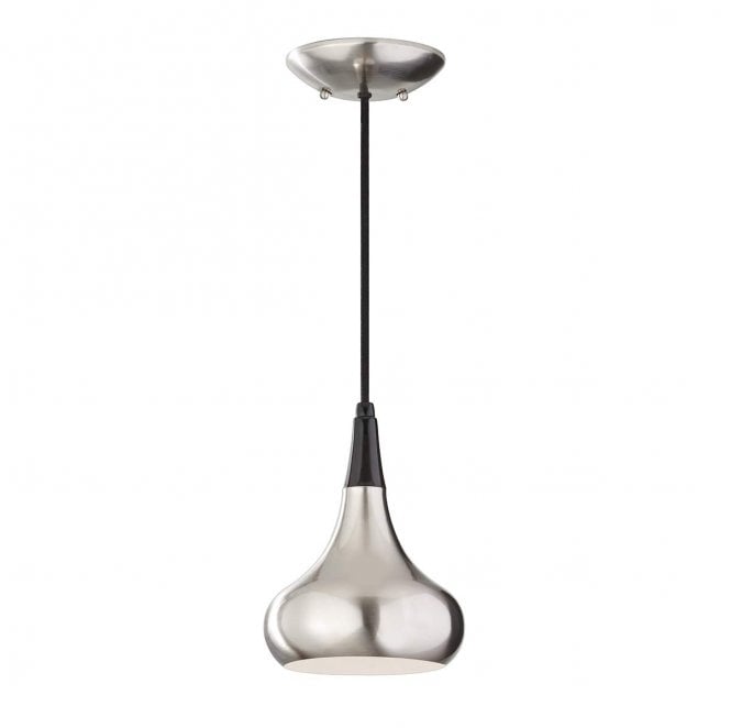 Feiss FE-BESO-P-S-BS Beso 1 Light Mini Pendant in a Brushed Steel Finish
