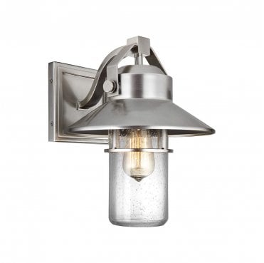 FE-BOYNTON2-M Boynton Outdoor IP44 1 Light Medium Wall Lantern in a Painted Brushed Steel Finish