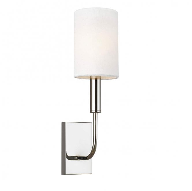 Feiss FE-BRIANNA1-PN Brianna 1 Light Wall Light in a Polished Nickel Finish
