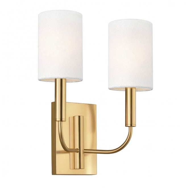Feiss FE-BRIANNA2-BB Brianna 2 Light Wall Light in a Burnished Brass Finish