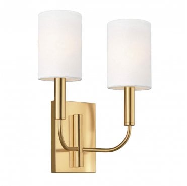 FE-BRIANNA2-BB Brianna 2 Light Wall Light in a Burnished Brass Finish