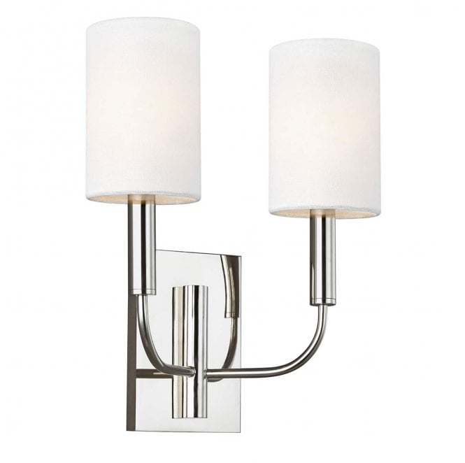 Feiss FE-BRIANNA2-PN Brianna 2 Light Wall Light in a Polished Nickel Finish