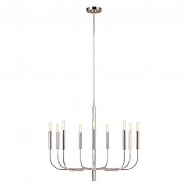 FE-BRIANNA9-PN Brianna 9 Light Chandelier in a Polished Nickel Finish