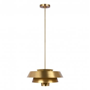 FE-BRISBIN-BB Brisbin 1 Light Pendant in a Burnished Brass Finish