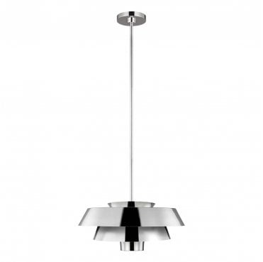 FE-BRISBIN-PN Brisbin 1 Light Pendant in a Polished Nickel Finish