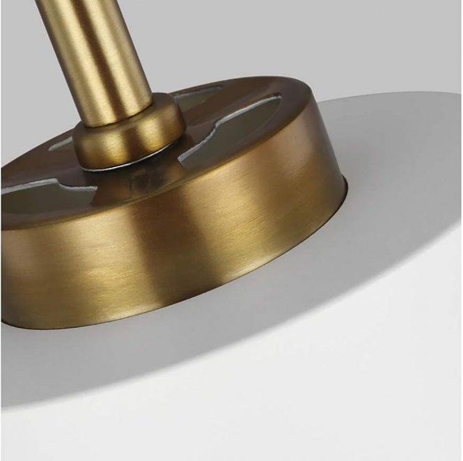 Feiss FE-CARTER-P-A-MW Carter 1 Light Pendant - Style A in a Matt White with Brass Accents Finish