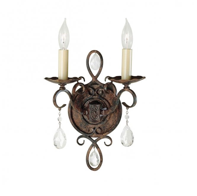 Feiss FE-CHATEAU2 Chateau 2 Light Wall Light in a Mocha Bronze Finish