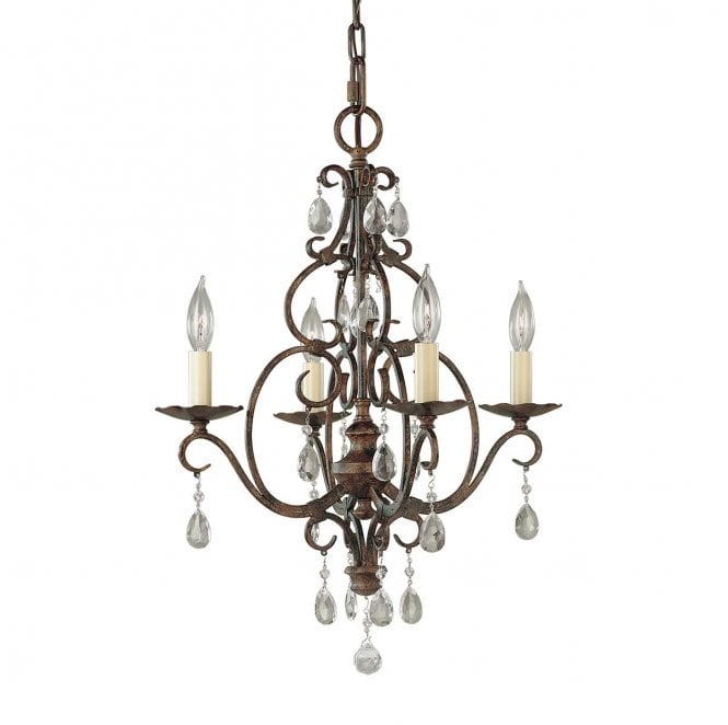 Feiss FE-CHATEAU4 Chateau 4 Light Chandelier in a Mocha Bronze Finish