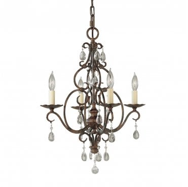 FE-CHATEAU4 Chateau 4 Light Chandelier in a Mocha Bronze Finish