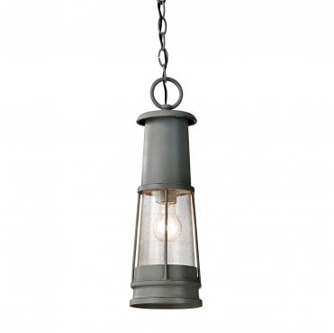 FE-CHELSEAHBR8 Chelsea Harbor Outdoor IP23 1 Light Chain Lantern in a Storm Cloud Finish